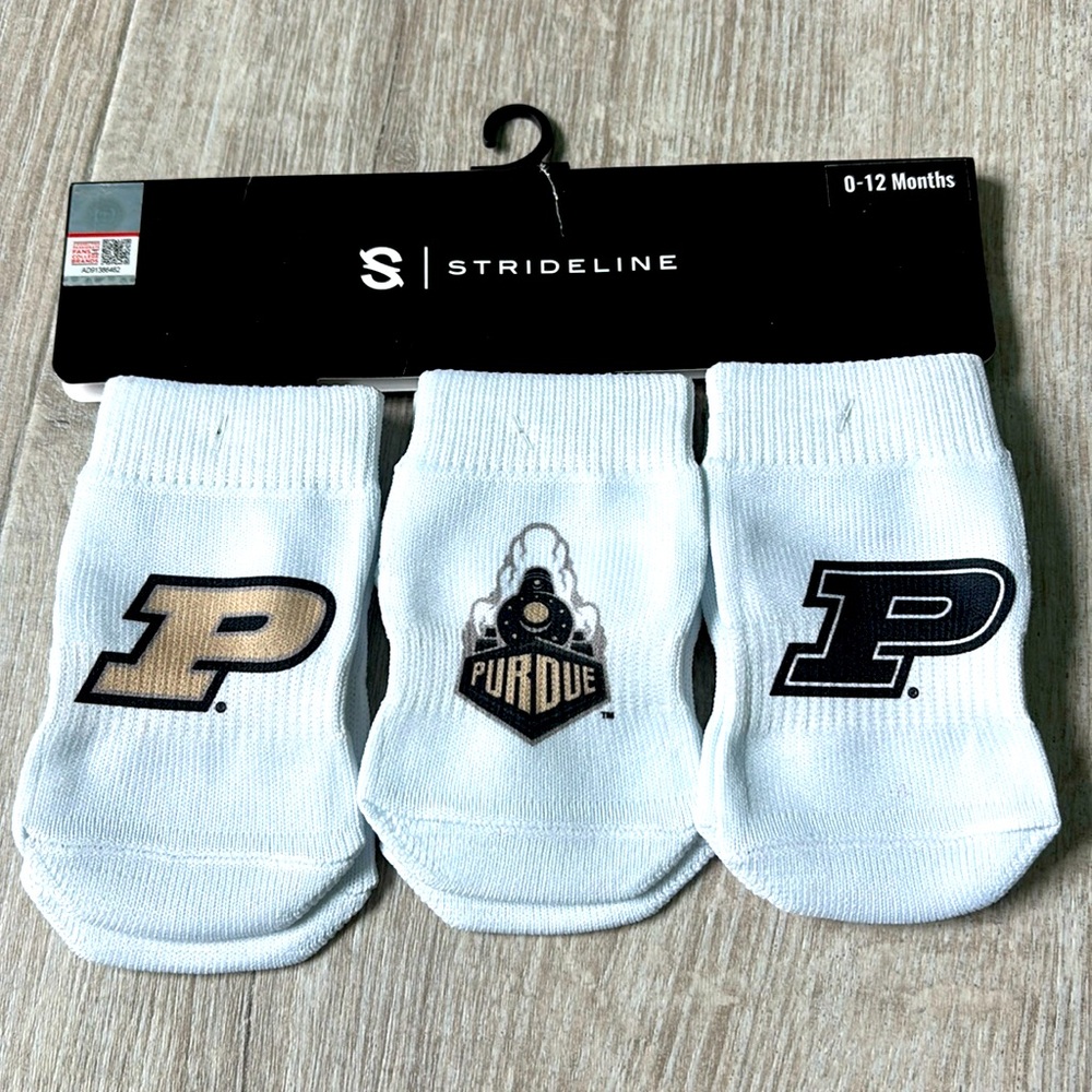 Strideline Purdue Boilermakers Infant Socks White size 0-12 months